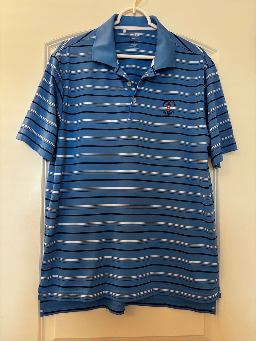 Adidas Golf Polo Shirt EUC Size Medium Harbour Town Golf Links